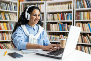 Happy student studying img